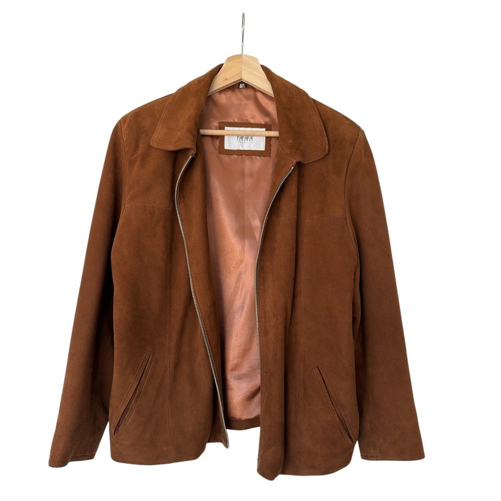 Vintage Argentina Suede Jacket Womens 40 Cognac Brown Genuine Leather Boho‎ 70s